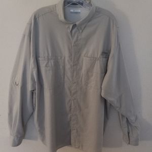 Columbia PFG Shirt Mens XL Vented Tamiami Mesh Lined Omni Gray Never Worn